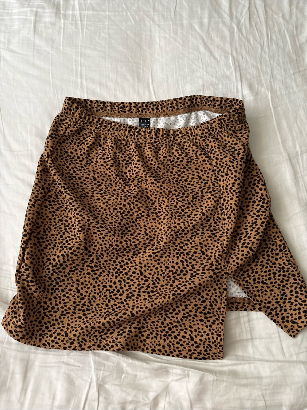 Leopard Print Mini Skirt - Brown